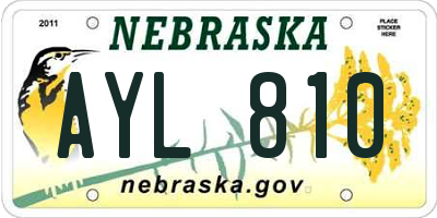 NE license plate AYL810
