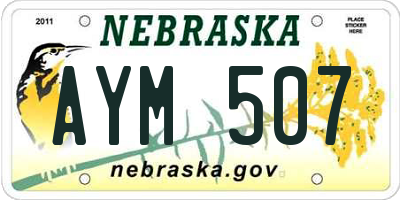 NE license plate AYM507