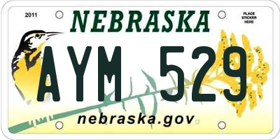 NE license plate AYM529