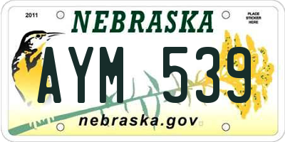NE license plate AYM539