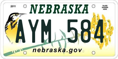 NE license plate AYM584