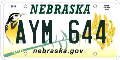 NE license plate AYM644