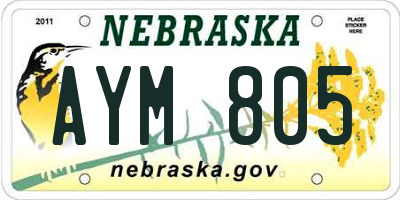 NE license plate AYM805