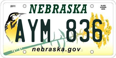 NE license plate AYM836