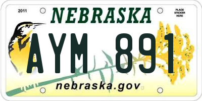 NE license plate AYM891
