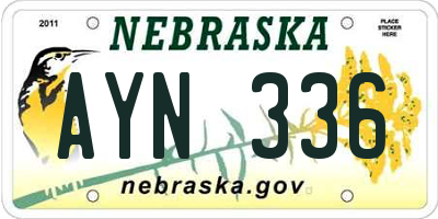 NE license plate AYN336