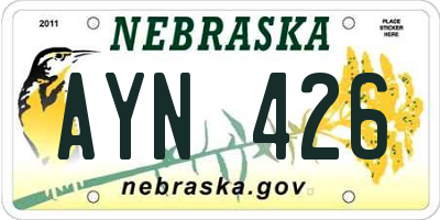 NE license plate AYN426