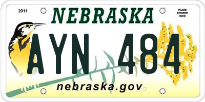 NE license plate AYN484