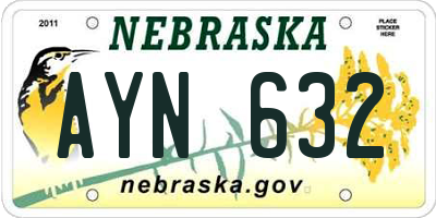 NE license plate AYN632