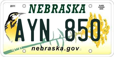 NE license plate AYN850
