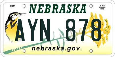 NE license plate AYN878