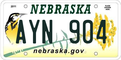 NE license plate AYN904