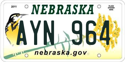 NE license plate AYN964