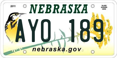 NE license plate AYO189
