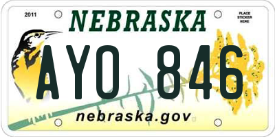 NE license plate AYO846