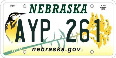 NE license plate AYP261