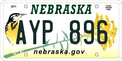 NE license plate AYP896