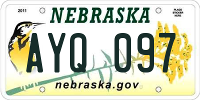 NE license plate AYQ097