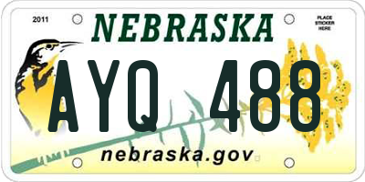 NE license plate AYQ488