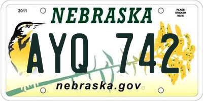 NE license plate AYQ742