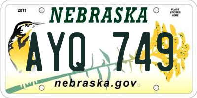 NE license plate AYQ749