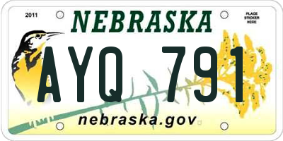 NE license plate AYQ791