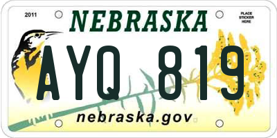 NE license plate AYQ819