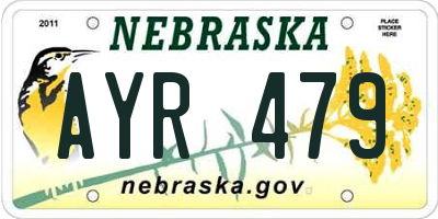 NE license plate AYR479