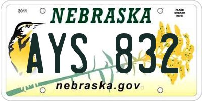 NE license plate AYS832