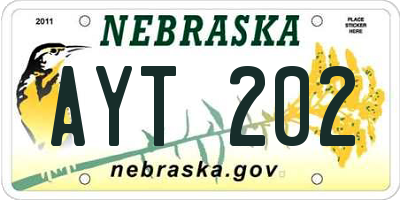 NE license plate AYT202