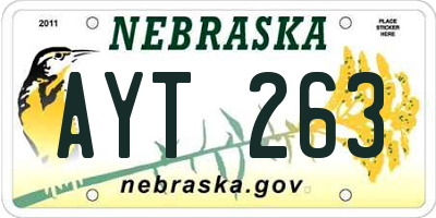 NE license plate AYT263