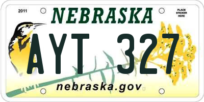 NE license plate AYT327