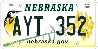 NE license plate AYT352