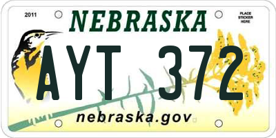 NE license plate AYT372