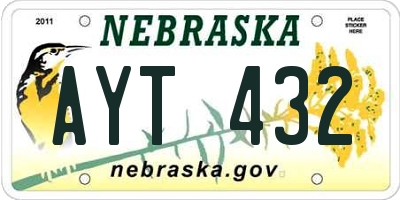 NE license plate AYT432