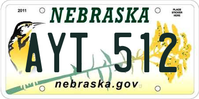 NE license plate AYT512