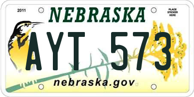NE license plate AYT573