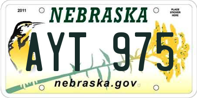 NE license plate AYT975