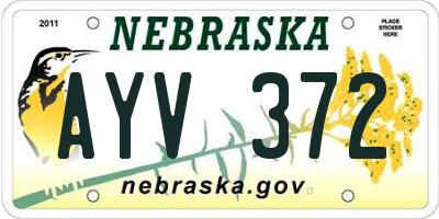 NE license plate AYV372