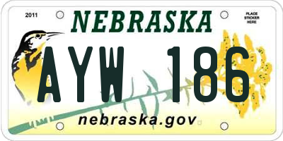 NE license plate AYW186