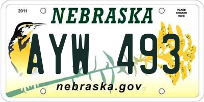 NE license plate AYW493
