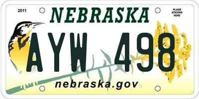 NE license plate AYW498