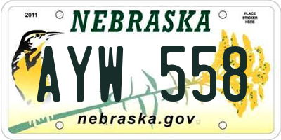 NE license plate AYW558