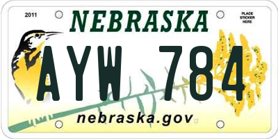 NE license plate AYW784