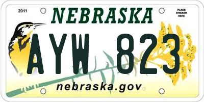 NE license plate AYW823