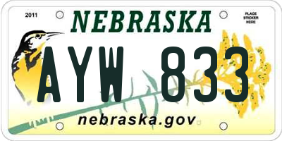 NE license plate AYW833
