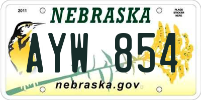 NE license plate AYW854