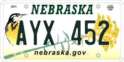 NE license plate AYX452