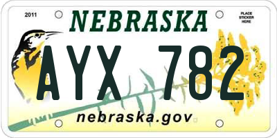 NE license plate AYX782
