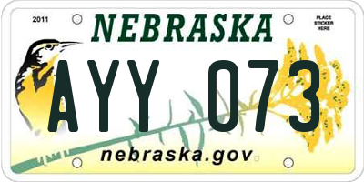 NE license plate AYY073
